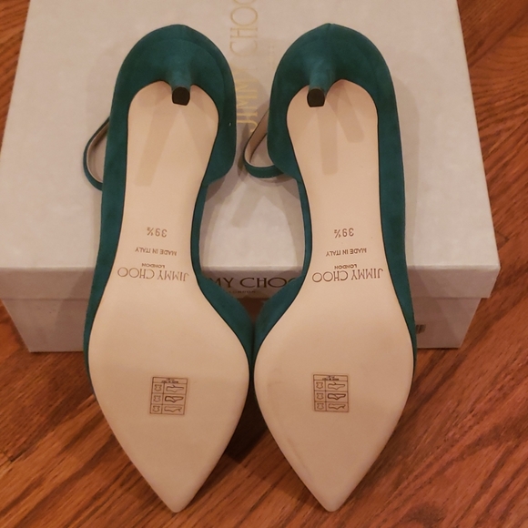 Jimmy Choo Lucy 65 Suede d'orsay Ankle Strap Pumps - Picture 3 of 5